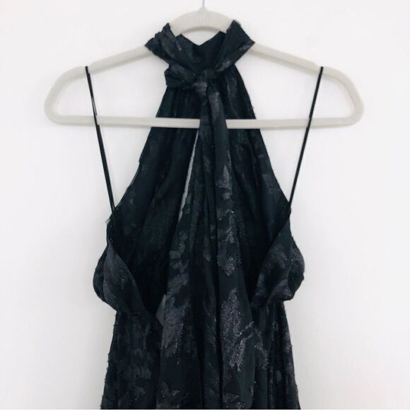 Michael Costello REVOLVE Luara Gown Romantic Floral Silk Maxi Sheer Black - Picture 12 of 15